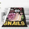 Just A Girl Who Loves Snails Blanket Cute Snail Decor Throw Blanket Gifts for Girls Boys Snail Lover Super Warm Soft Plush Lightweight Fleece Flannel Bedding Blanket for Kids Adult Men Women 50"X40"