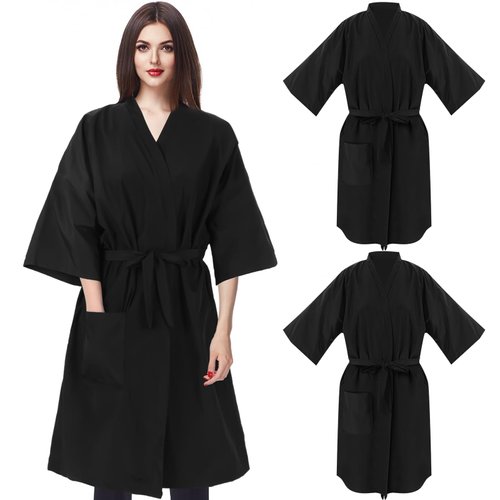 Syhood 2 Pieces Salon Robes Smock for Clients Waterproof Hairdressing Gown Salon Cape (1 Pocket)