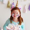 Unicorn Party Supplies Temporary Tattoos - Glitter Unicorn Birthday Party Favors, Cute animated unicorn + Halloween Easter Makeup (6 Sheet)