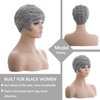 DOcute Short Grey Pixie Cut Wigs for Black Women Grey Pixie Wigs for Black Women Grey Pixie Cut Short Wavy Layered Wigs Grey Wavy Wigs Short Wigs (Grey)