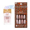 Gold Finger False Nails Full Cover Gel Glam Ready to Wear Gel Manicure Long Nails