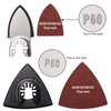 104Pcs Oscillating Tool Detail Sanding Pads Kit, 2Pcs Triangle Sanding Pads and 2Pcs Finger Sanding Pad, 100Pcs Multitool Sandpaper, Grit Fit for Finishing Wood Sanding Plaster