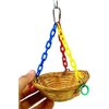 Bonka Bird Toys 1488 Small Basket Swing Cages Toy Cage Parrot Natural Cockatiel Parakeet Birds Rope Playground Pet Bath Nesting Foraging Perch Aviary Box
