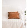 HOMFINER Faux Leather Lumbar Throw Pillow Cover 12x20 Decorative Bedroom Living Room Modern Boho Accent Rectanglar Cognac Brown Small Cushion Case for Bed Sofa Couch