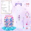 Princess Dress Up for Girls 4-6, Toddler Toys for Age 3-8, Sequins Mermaid Dress for Girls，Shiny Kids Toys with Jewelry Set, Super Beautiful Girl Toys for Easter Christmas Birthday Halloween Gifts