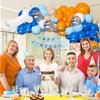 136pcs Blue Balloon Garland Arch Kit, DIY Blue Orange Nude White Dog Bone Paw Print Balloons Arch for Theme Baby Shower Anniversary Blue Birthday Party Decorations