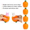 FINGOOO Easter Squeeze Fidget Toys for Kids Adult,4 Pack Carrot Shape White Pink Bunny Pop Up Stress Sensory Toy Easter Basket Stuffers Party Favors