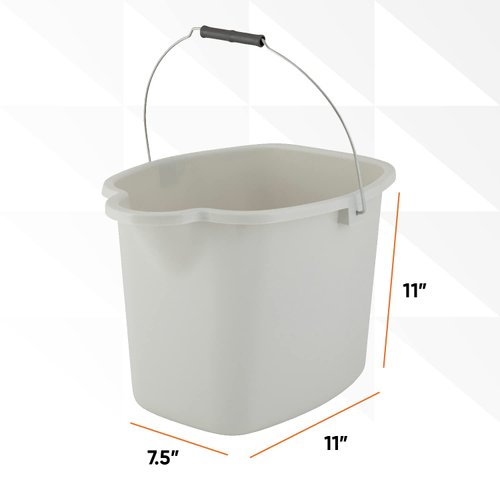 Superio Plastic Bucket Mop with Handle and Spout for Floor Cleaning (Soft Grey)