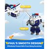 Super Wings 5" Transforming Paul Airplane Toys Vehicle, Action Figure, Plane to Robot, Suitable 3 4 5 year old Preschool Kids, Fun Plane Toys for Boys and Girls, Birthday Gifts, Blue