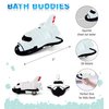 DolliBu Space Shuttle Bath Buddy Squirter Toy - Floating Rubber Baby Space Themed Bath Toy Plane, Fun Water Bath Toys for Kids and Baby, Cute Bathtime Space Bath Toys for Bathtub, Pool - 3 Inches