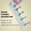 BPrettier Nail Holder for Painting Nails 2 Set Nail Stand for Press on, Press on Nail Stand with 96 Pcs Reusable Sticky Putty for Nail Art Display Home & Salon Use.(Aurora & Silver)