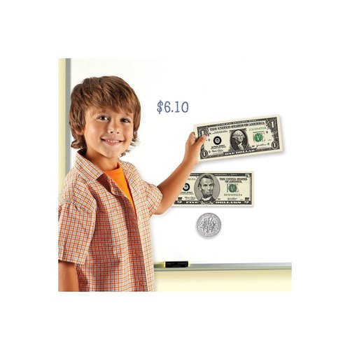 Learning Resources Double-sided Magnetic Money 45 Pieces, Ages 5+ Play Money for Kids, Pretend Play Money