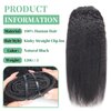 Kinky Straight Clip In Hair Extensions Real Human Hair Clip Ins Seamless Yaki 100% Brazilian Remy Human Hair Clip In Hair Extensions For Black Women Natural Black Color Double Weft 18inch 8pcs 120g