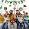 Football party decoration supplies 24sets This includes Dessert plates, dining plates, cups, banners, napkins, hanging spirals, and floor to ceiling tablecloths , for football match days