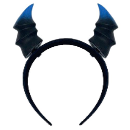 ATekatac Devil Horn Hair Clips Halloween Cosplay Gothic Hairband 3D Print Demon Horn Hairband (Cur Black Blue)
