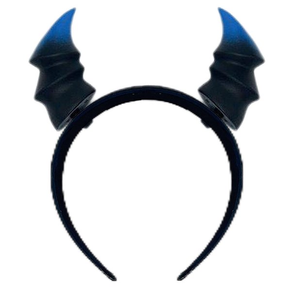 ATekatac Devil Horn Hair Clips Halloween Cosplay Gothic Hairband 3D Print Demon Horn Hairband (Cur Black Blue)