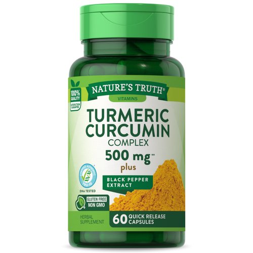 Turmeric Curcumin with Black Pepper Extract | 500mg | 60 Capsules | Non-GMO and Gluten Free Complex Supplement | by Nature's Truth