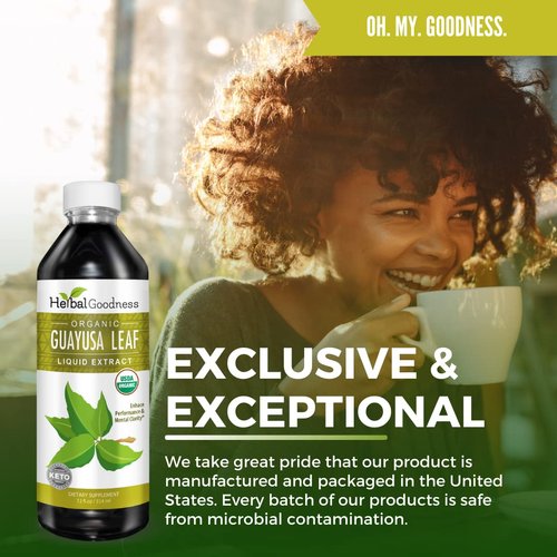 USDA Organic guayusa Loose Leaf Extract 12oz - Caffeine Extract Liquid guayusa Drink - for Increased Energy, Mood, Concentration, Immunity and Digestion - Natural Caffeine Energy Drink - Made in USA