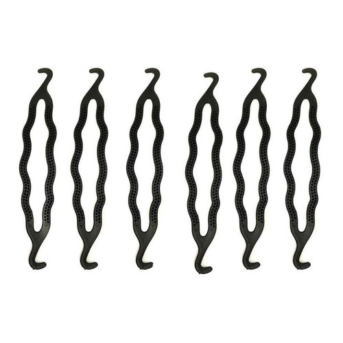 ericotry 6 Count Bun Maker, Hair Holders - Plastic, Black, 21.5 x 3.8cm/ 8.5inch x 1.5inch(LW), 6 Pieces, Unisex, All Ages, Hair Securing, HAIR CLIP