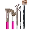 Waterproof Tinted Brow Gel Kit,1 Taupe Tinted Eyebrow Mascara Gel & 1 Eyebrow Pencil Dark Brown, Brow Filler Lift Fast Sculpt Waterproof Eyebrow Gel Glue, Eye Brow Makeup with Brow Razor & Brush-Set 1