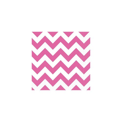 Amscan Luncheon Napkins Party Supplies, 6.5" x 6.5", Pink/White