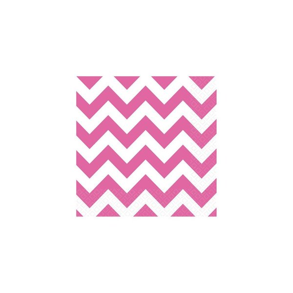 Amscan Luncheon Napkins Party Supplies, 6.5" x 6.5", Pink/White