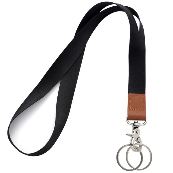 XCHIN Lanyards for Keys, Black Keychain Long Lanyard for Women Men, Cute Neck Lanyard for ID Badges Wallet