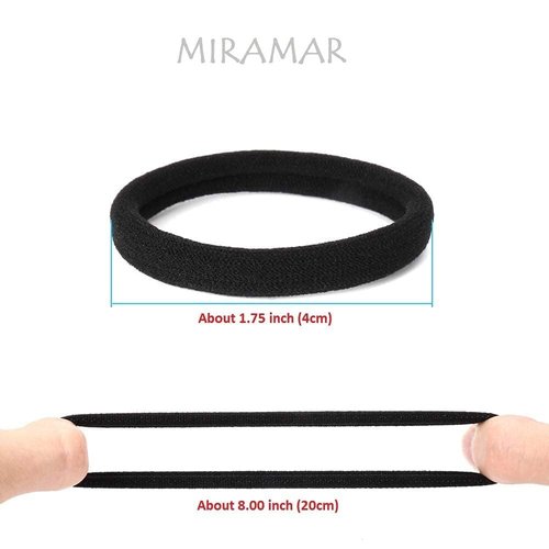 Generic Elastic Hair Rubber Bands For Girls and Women Pack of 6 Pcs (Black)