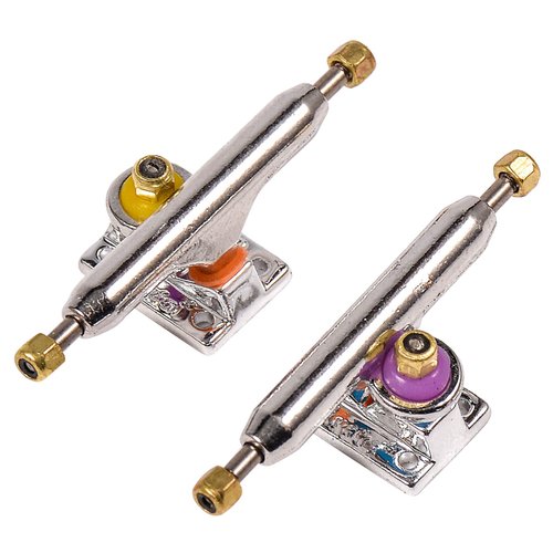 RACOFSB Fingerboard Trucks with Upgraded Urethane Bushings and Pivot Cup,34mm 32mm Width,Normal Kingpin (Silver, 32mm)