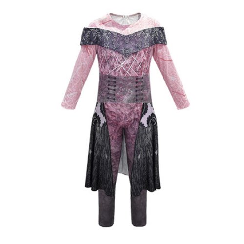 ZINTAOZT Kids Girl Halloween Costumes Descendants 3 Evil Audrey Cosplay Jumpsuit Long Sleeve Fancy Dress Costume Party Wear (Purple, 7-8 Years)