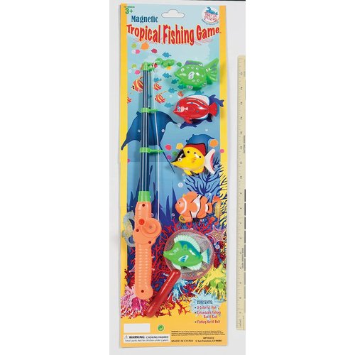 WARM FUZZY Toys Magnetic Fishing Game - Exciting & Engaging Toy for Kids of All Ages - Boost Fine Motor Skills, Hand-Eye Coordination, and Learning - (5 Fish, 1 Net, & Magnetic Fishing Pole Included)
