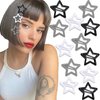 NAISKA Black Star Hair Clips Non Slip Hair Pins Snap Hair Barrettes Cute Hair Accessories for Girls Women Cute Hair Decoration(12PCS)