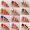 FANDAMEI Press on Toe Nails, 12 Packs 288PCS Press on Toenails Short Square, Fake Toe Nails Full Cover, Acrylic False Toes Nails 12 Color Matte. Press on Toenails for Women Girls Nail Art DIY