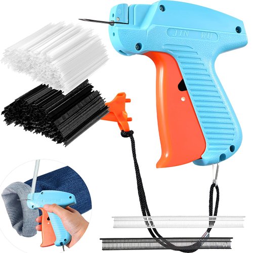 2001 Pieces Clothes Tagging Gun, Standard Retail Price Tag Attacher Gun Kit with 2000pcs Bars Fasteners Clothes Garment Tag Attachment for Shops Retailers Warehouse Sale (Blue, Orange)