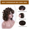 Traqur Short Curly Wigs for Black Women Synthetic Hair Heat Natura Wigs for African American Women (Brown)