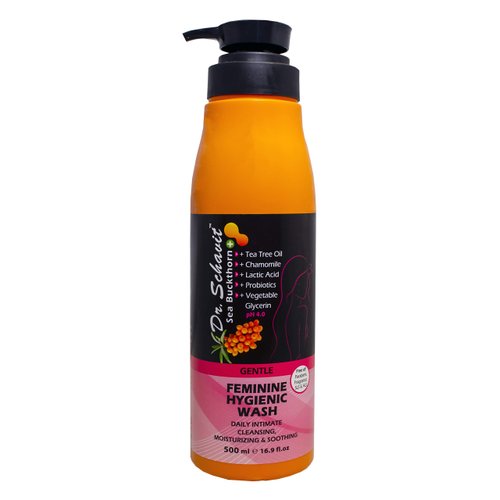 DR. SCHAVIT Feminine Wash for Sensitive Skin – Gentle PH Balance Intimate Wash - Daily Hygienic Intimate Skin Wash with Sea Buckthorn and Tea Tree Oil – 16.9 Fl.Oz (500ml)
