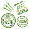 BQK 96 Pcs Garbage Truck Paper Plates Garbage Truck Birthday Decorations Garbage Truck Party Supplies Garbage Truck Party Favors