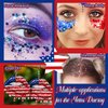 Allstarry Nail Glitter 4Pcs Holographic America's Patriotic Nail Art Glitter Sparkly Red Blue Chunky Flakes Veterans Day Body Sequin 4th of July Decoration for Manicure Independence Day