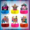 6 PCS Disco Party Decorations Supplies Disco Honeycomb Centerpieces Paper 70s 80s 90s Theme Party Decorations 3D Table Centerpieces for Neon Night Birthday Hip Hop Props Birthday Table Favors