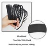 AKTVSHOW 8 PCS Non Slip Plastic Headbands for Women Black Headband for Women's Hair Fashion Thin Head Bands with Teeth Elastic Comb Skinny Hair Bands for Men Teen Girls