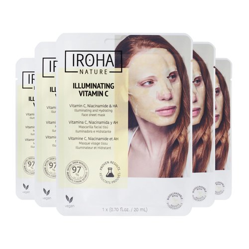 IROHA NATURE, Vitamin C Skin Care Mask - Pack of 5 Pieces