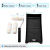 Bates- Paint Tray Set, 4 inch Paint Roller, Paint Tray, Foam Roller, Paint Roller Brush, Small/Mini Paint Roller, House Painting Supplies, Paint Roller Covers, Roller Frame, Roller Naps