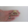 Generic Small gold bead and crystal flower gold metal hair claw clip bridal clip