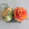 Fangsen Boho Black Sunflower Daisy Rose Buds Flower Hair Comb Elegant Wedding Floral Hair Accessories for Woman and girls (Orange)