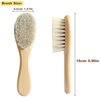 Baby Hair Brush, Mocokkiti Goat Bristles Brush and Baby Cradle Cap Brush Set for Cradle Cap Wood Bristle Brush for Newborns and Toddlers 2PCS