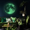 Glow in The Dark Moon Wall Decals 30cm Luminous Art Sticker at Night, Removable Adhesive Wall Decal for Kids Boy and Girl Bedroom