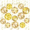 54 Pieces Gold Disco Party Decorations Disco Ball Hanging Swirls 70s Party Hanging Swirls Ceiling Decor for Disco Fever Party 70s Hippie Birthday Party Favors Supplies