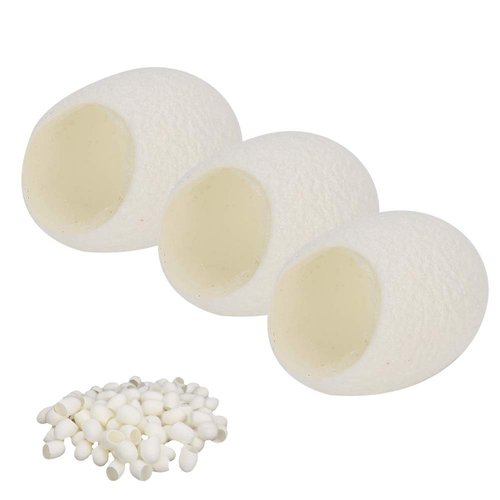 100pcs Facial Care Silks Cocoons, Blackhead Removal Exfoliating Silkworm Balls White Silkworm Cocoon Facial Cleanser Balls
