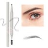 VEECCI Liquid Eyebrow Pencil Grey Brown Color - 2024 NEW 3D Waterproof Fork Tip Brow Pen with Brush, Long-lasting & Double Ended - Smudgeproof and Tattoo Microblading Effect