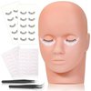 Lash Mannequin Head for Practice Training, Cosmetology Mannequin Head Doll Face Head with Eye Lashes Supplies Kits for Beginners Lash Extensions, Makeup (Soft Rubber & Natural Skin Color)